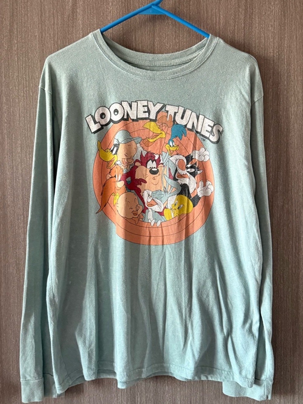 Looney Tunes Light Blue Long Sleeve Graphic Tee